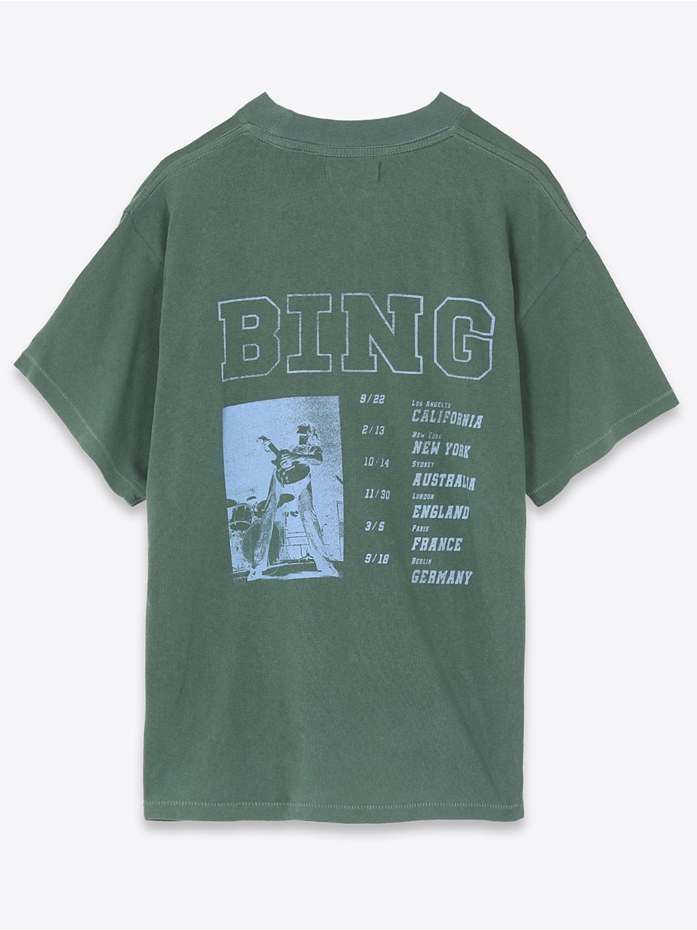 Anine Bing Ashton Bing Live Tee Shirt in Green - Picture 5 of 16